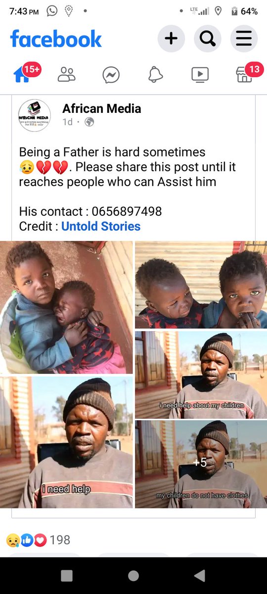 @YouthOfTsomo ''My name is Ntate Motlatsi From North West (stilfontein)📍🇿🇦 khuma ext 6 .
Im a Father of 3 kids and I am struggling. The mother of the kids got arrested on a shoplifting while on a hustle for the kids , my kids don't have clothes, shoes, toiletries,  birthcertificates , food to