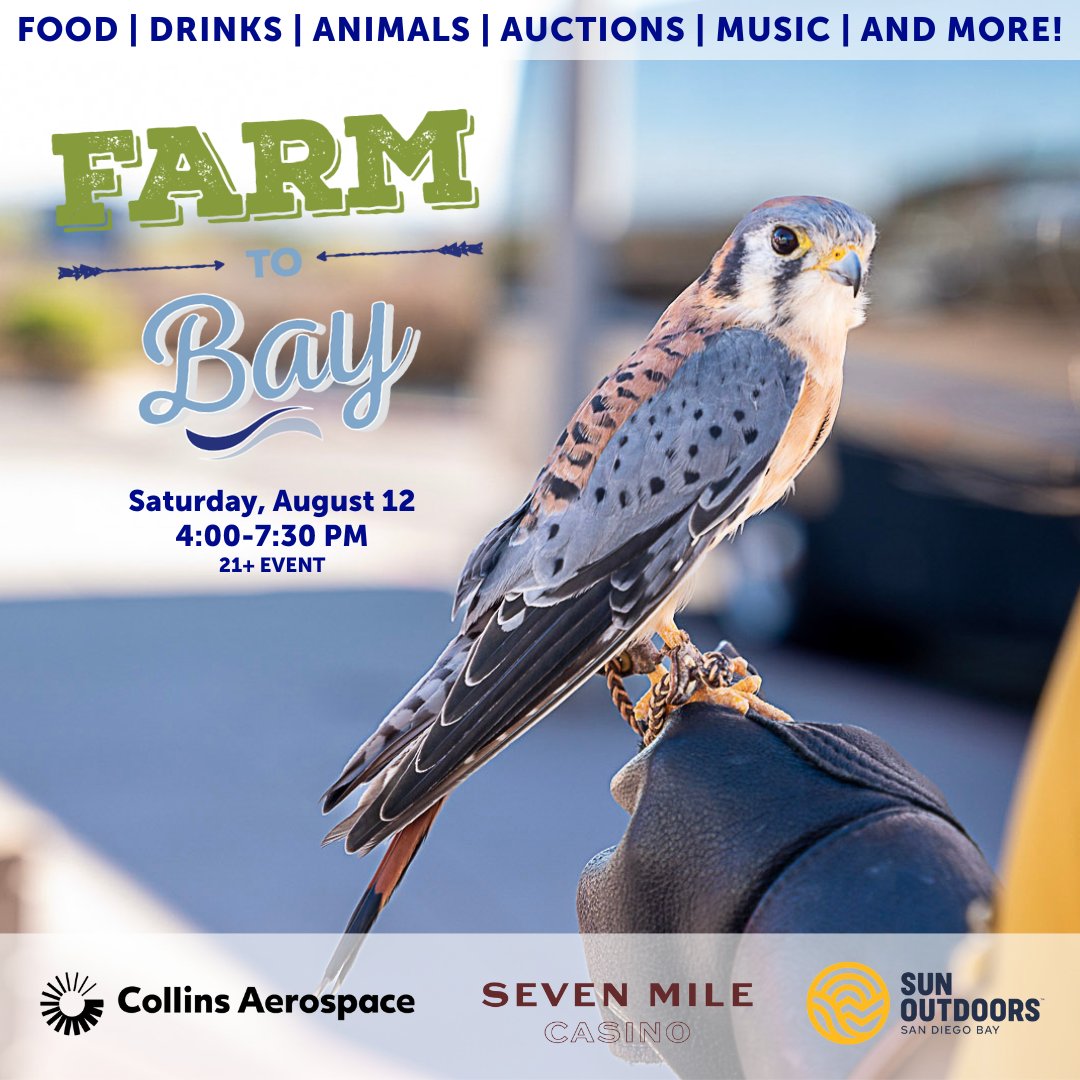 10 days away from Farm to Bay 2023!

Join us on Saturday, August 12, from 4:00-7:30 PM for our annual fundraising event supporting coastal wildlife, education, and sustainability programs at the Living Coast Discovery Center!

Tickets are going fast: thelivingcoast.org/FTB2023