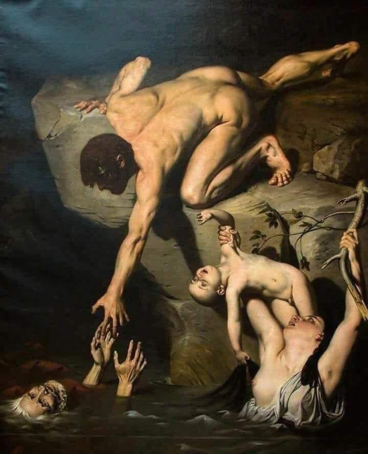 لوحة "الطوفان" من أفضل الأعمال الفنية للرسام الفرنسي جوزيف ديزاير كورت 
اللوحة تصور رجل يقوم بإنقاذ شيخ عجوز ذو لحية من الغرق بينما يترك ابنه وزوجته، الصورة تبدو صادمة ولكنها تعبير عن حال أوروبا قبل عصر النهضة..
الرجل العجوز يمثل الماضي، واللحية تمثل التراث، واللون الأحمر يرمز