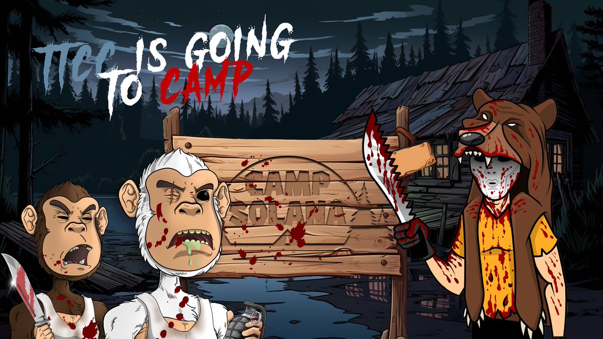 ⏰🐵 @TTChimpsClub is going to #CampSolana 🔪 🩸 

🫡 Our long time friends over <a href="/pen_frens/">Pen Frens 🔗🏕️</a> 📎 have included us in their 2nd iteration of CAMP SOLANA registration‼️‼️

WHAT DOES THIS MEAN❓❓

You can now register your chimps for CAMP at 🔗 campsolana.com/register NOW‼️ 

Buy