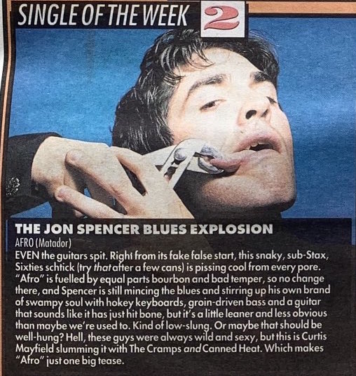 popcatastrophe's tweet photo. "Hell, these guys were always wild and sexy, but this is Curtis Mayfield slumming it with The Cramps and Canned Heat." - Sharon O'Connell / Melody Maker (12 February 1994)
via @nothingelseon @JSBX_1 #judahbauer #russellsimins #jonspencer #jsbx #bluesexplosion https://t.co/itcyVbLv7w