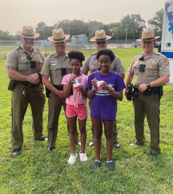 MDSP's tweet photo. .@MDSP Troopers from the Eastern Region (Berlin, Centreville, Easton, Princess Anne + Salisbury) celebrating National Night Out last night. https://t.co/7woOu0TSfJ