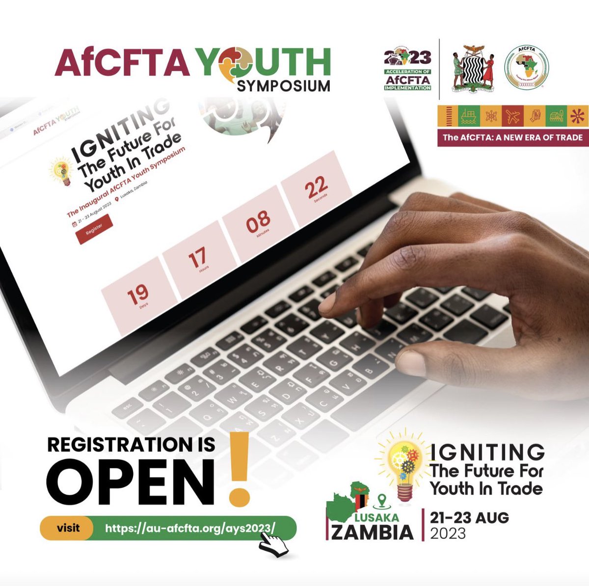 ICOYACA's tweet photo. Don’t be left behind, registration for the #AfCFTAYouthSymposium is ongoing! 🚀

Let’s join and support the @AfCFTA as it strives to shape the future of trade in Africa. 

👉 Register here: https://t.co/Lj6AeQKV0H

@OneYoungAfrica 
#YouthInTrade 
#AYS2023 #RegisterNow https://t.co/zUTQDlSE3g