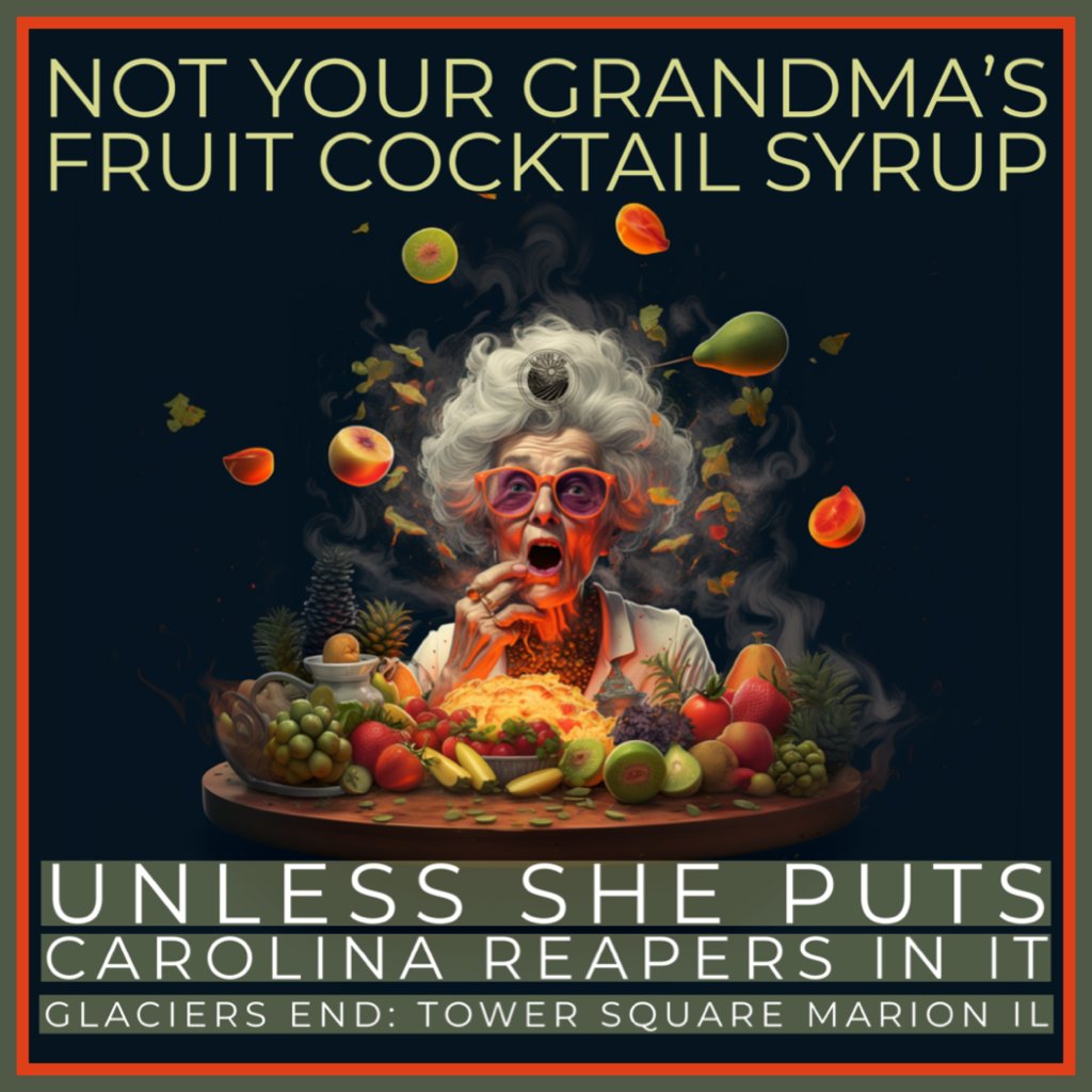 Made myself laugh with this one. This was an interesting syrup. Strawberry, Blackberry, Raspberry, Blueberry and Amish Melon. Oh yeah and don’t forget Carolina Reaper. #dontfearthereaper