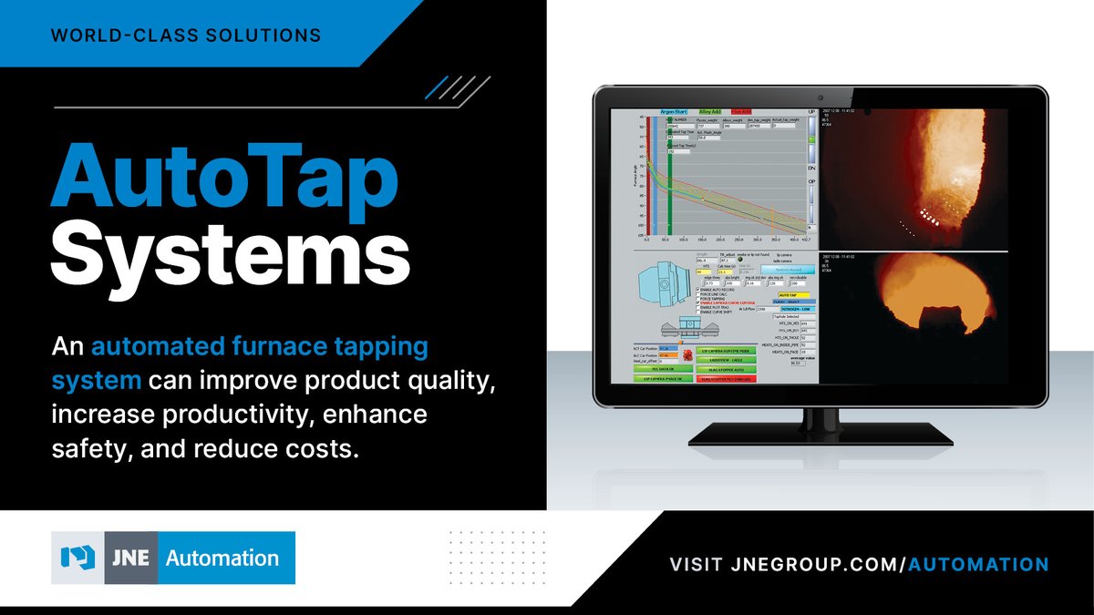 JNE and NuPro's #AutoTap solution for optimized furnace tapping allows for a consistent tap every time.  #AutoTap achieves a higher quality product, a more productive steelmaking operation, a safer workplace, and reduced downstream processing costs.
lnkd.in/d9G8vHCM