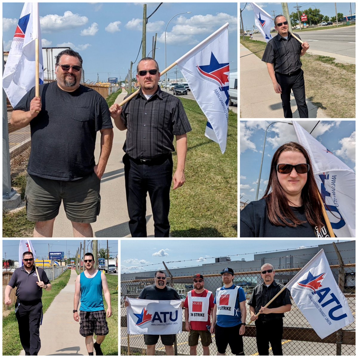 ATU1505's tweet photo. Our ATU 1505 Executive continue to support MGEU on the picket lines.  In Solidarity. #SolidaritySummer #winnipeg #Manitoba #UnionStrong #catchupkeepup https://t.co/BHf5s8tJeQ