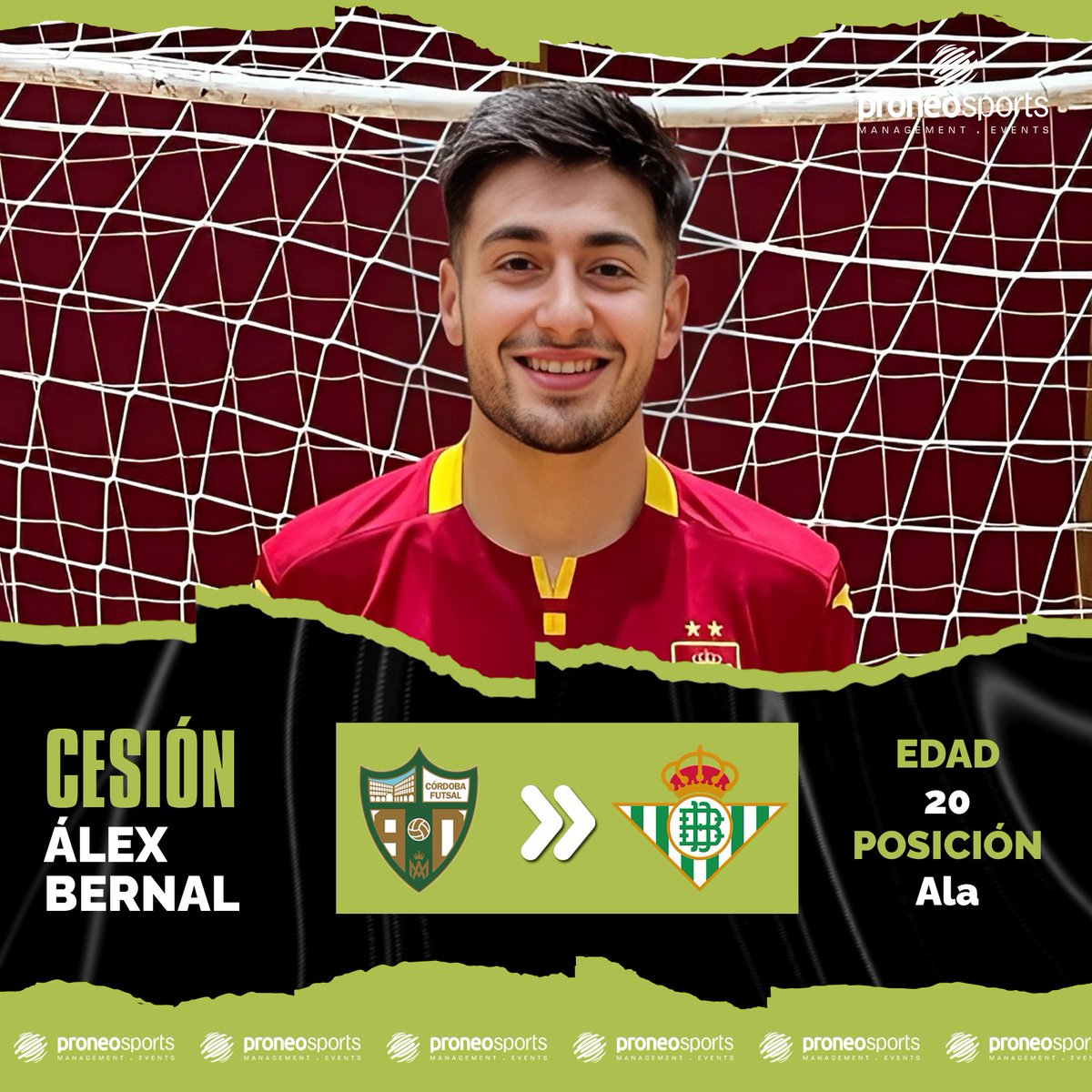 𝗔́𝗟𝗘𝗫 𝗕𝗘𝗥𝗡𝗔𝗟 ✍🏻 𝗥𝗘𝗔𝗟 𝗕𝗘𝗧𝗜𝗦 𝗙𝗨𝗧𝗦𝗔𝗟

🟢⚪ Refuerzo de lujo para el filial bético

¡𝗠𝗨𝗖𝗛𝗔 𝗦𝗨𝗘𝗥𝗧𝗘 <a href="/Alexbernal121/">Alex7bernal</a>! 🍀

#ProneoSports #ProneoFutsal #ProneoPlayer