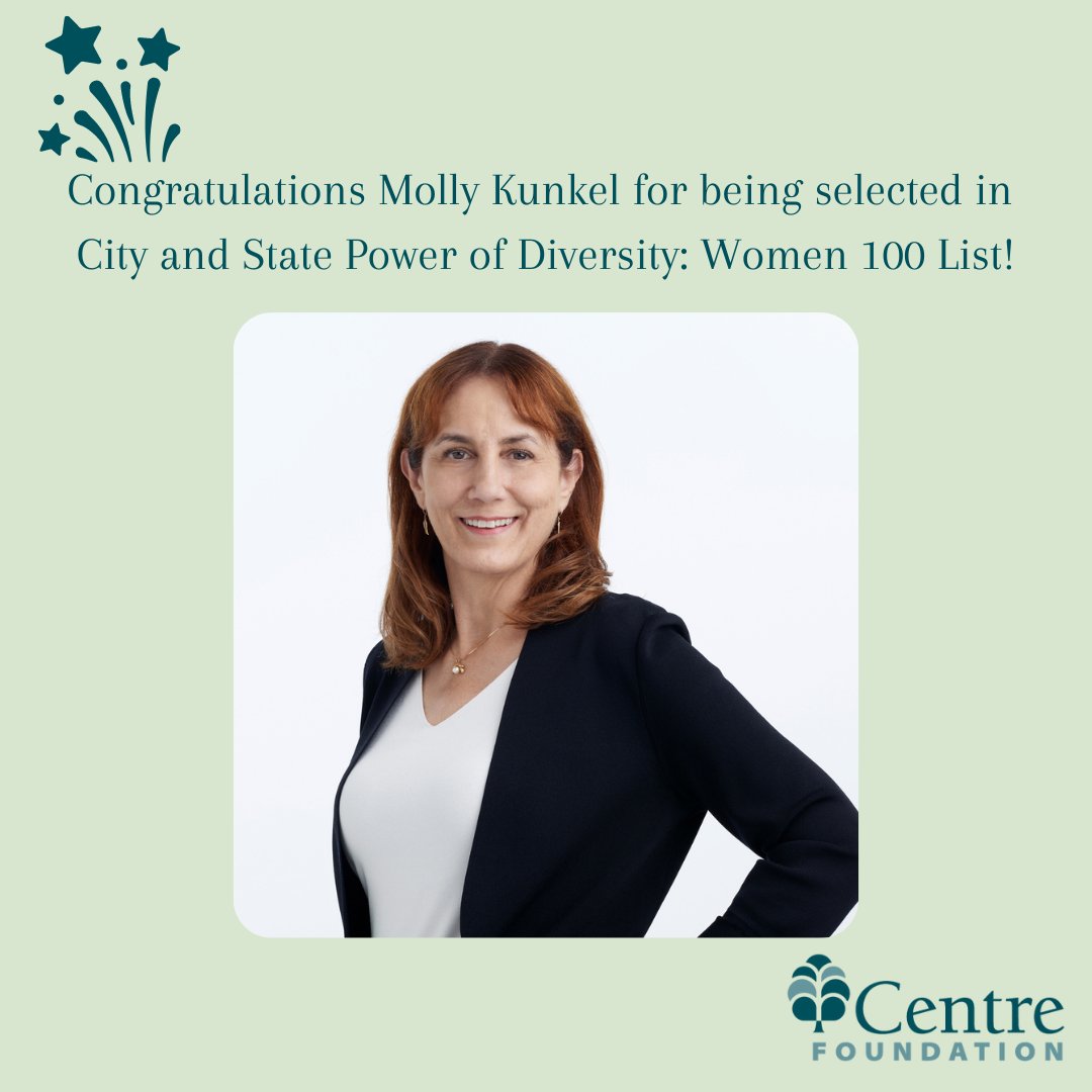 Congratulations to our President and CEO, Molly Kunkel, for appearing on City and State’s 2023 Power of Diversity: Women 100 List! 

We are proud of Molly to be recognized for her hard work leading the Foundation and making a difference in our community.