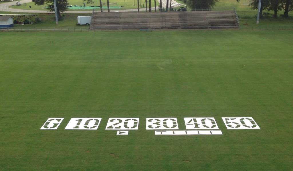 coachautrey's tweet photo. Custom Made Logo Stencils, End Zone Letters and Number Sets.  850.463.6188 for a quote.   Need Picture of logo, approximate size, and ship to address.  @Bestfieldpaint https://t.co/LNArdwmjk3