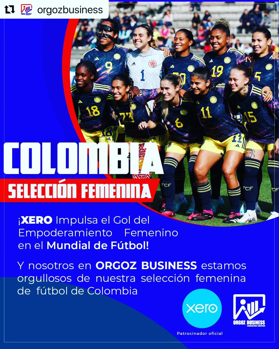 clapgl's tweet photo. #Repost @OrgozBusiness 
¡El Mundial de Fútbol Femenino es un escenario para el triunfo y la inspiración! 🏆⚽ En Orgoz Business nos unimos a celebrar y vivir este emocionante mundial para apoyar nuestra selección femenina de Colombia 💛💙❤

📈🎯 #PersiguiendoUnSueño https://t.co/uu4R4F28Cn