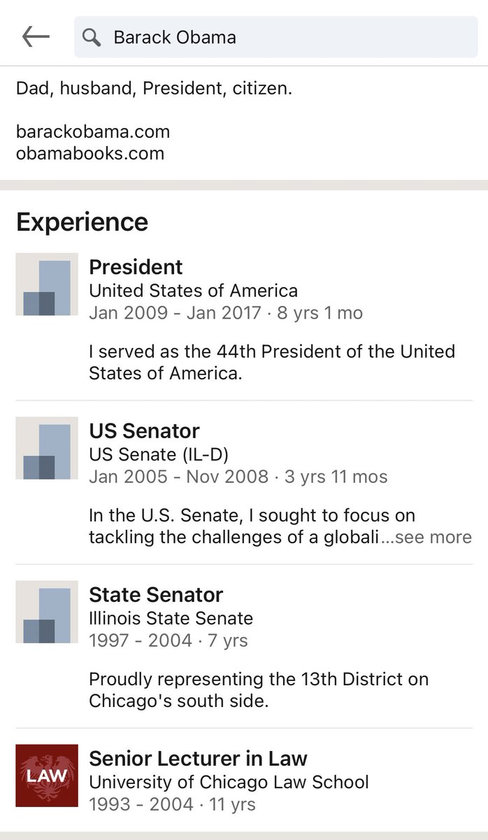 can’t stop thinking about barack obama’s linkedin