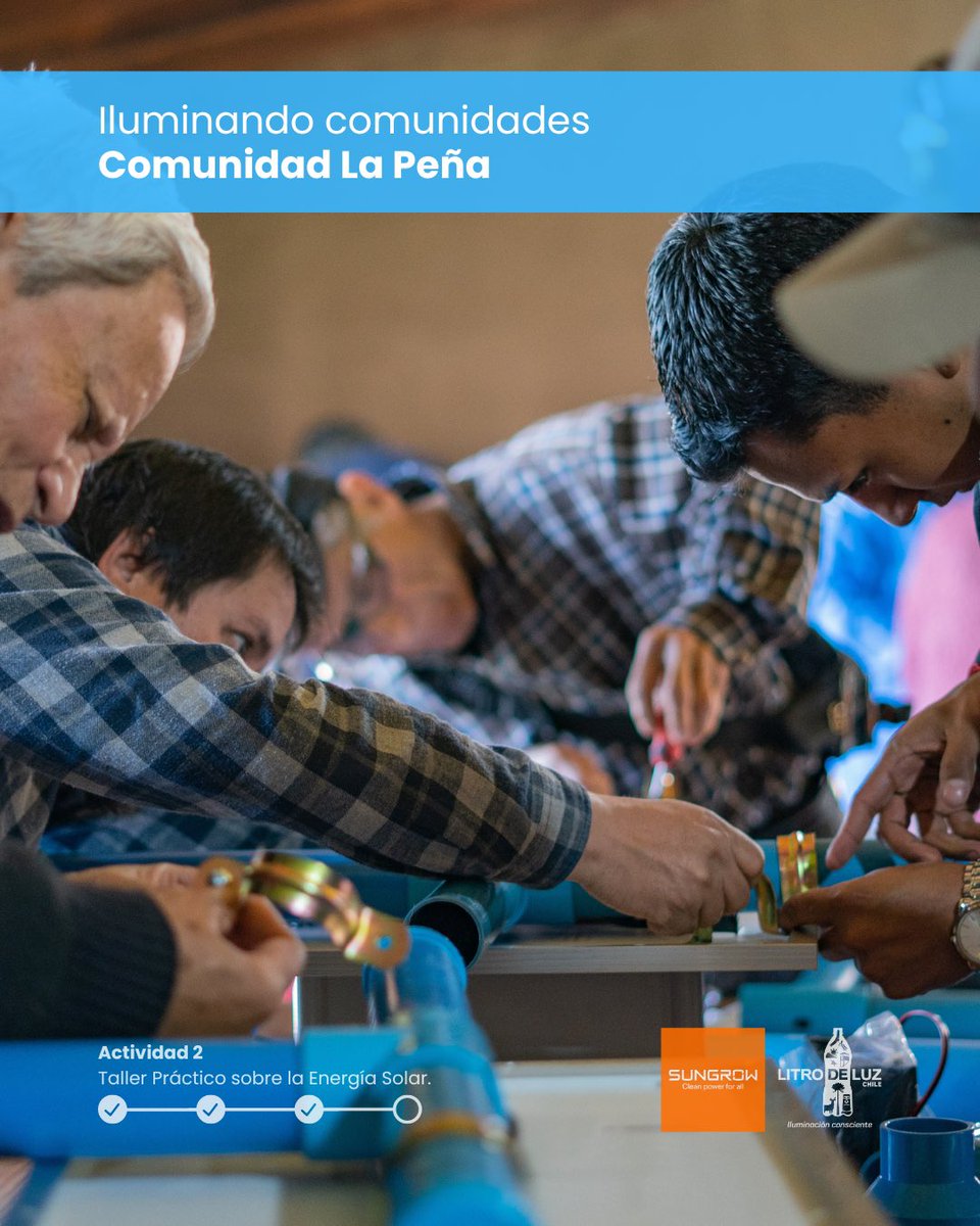 litroluzchile's tweet photo. 🩵Recientemente, tuvimos el honor de llevar a cabo un taller práctico con los vecinos de La Peña.

Es un ejemplo claro de cómo juntos, con esfuerzo y dedicación, podemos marcar la diferencia y construir un futuro más brillante y sostenible.
#EnergíaSolar https://t.co/TsFxUJqRp5