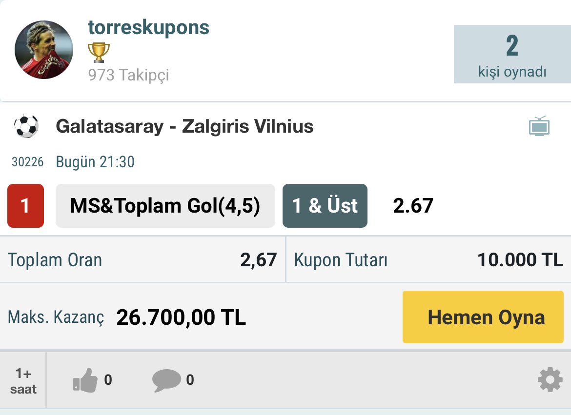 Kazanırsa rt atanlara 1700₺ dağıtalım

Kazanamazsak oynadığımız topun ta...
