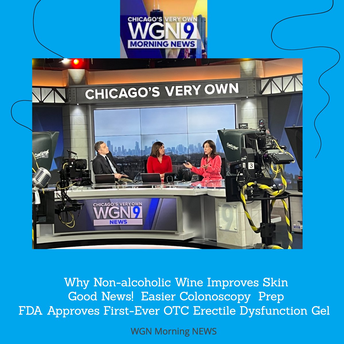 In case you missed it! This morning on @wgnmorningnews : why non-alcoholic muscadine wine will increase facial skin elasticity and hydration, a new colonoscopy prep that's a little easier to swallow, an over-the-counter gel to treat ED. wgntv.com/video/dr-strei…