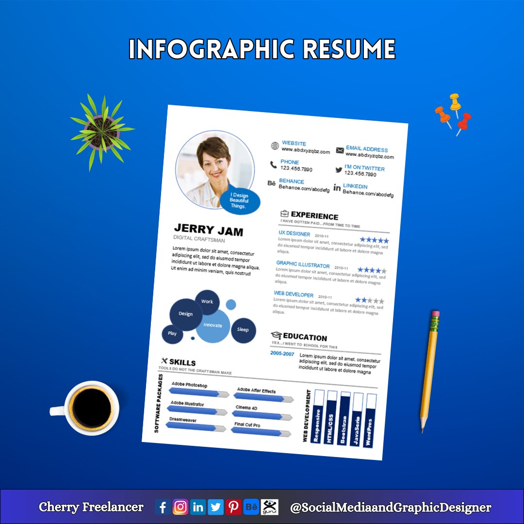 CheryFreelancer's tweet image. Need a standout CV that lands your dream job?

#cherryfreelancer #creatingtheidentity #CV #CVDesign #resumedesign #cvwriting #cvwriter #resumewriter #freelancerwriter #cvwritingservices #resumewritingservice #coverletter #professionalcvwriter #cvdesigner #professionalcv