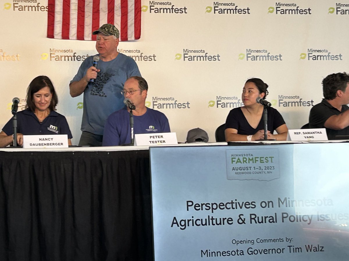 MNDemsVolunteer's tweet photo. At ⁦@MNFarmfest⁩ to hear MN Ag and Rural policy issues #farmfest ⁦@GovTimWalz⁩ https://t.co/XAtrqFLB6Q