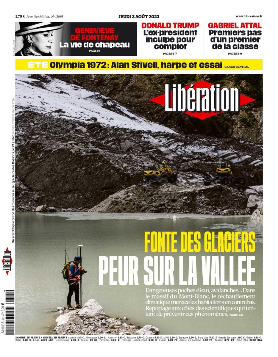 🌡 Fonte des glaciers : peur sur la vallée

C'est la une de @Libe ce jeudi

Lire : journal.liberation.fr