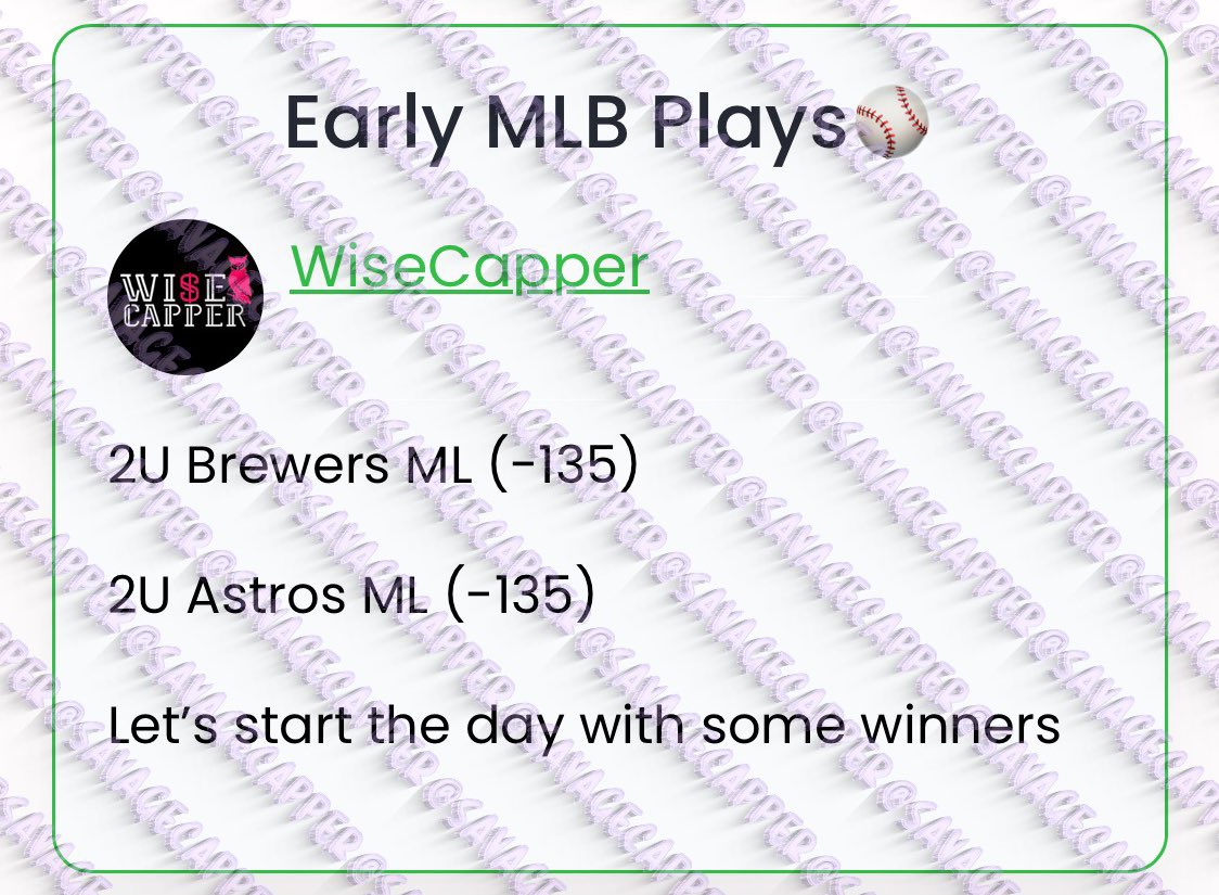SavageCappers's tweet image. #WiseCapper, #LearLocks #DQuanPicks

#GamblingTwitter #sportsbets

Share with friends 🥂