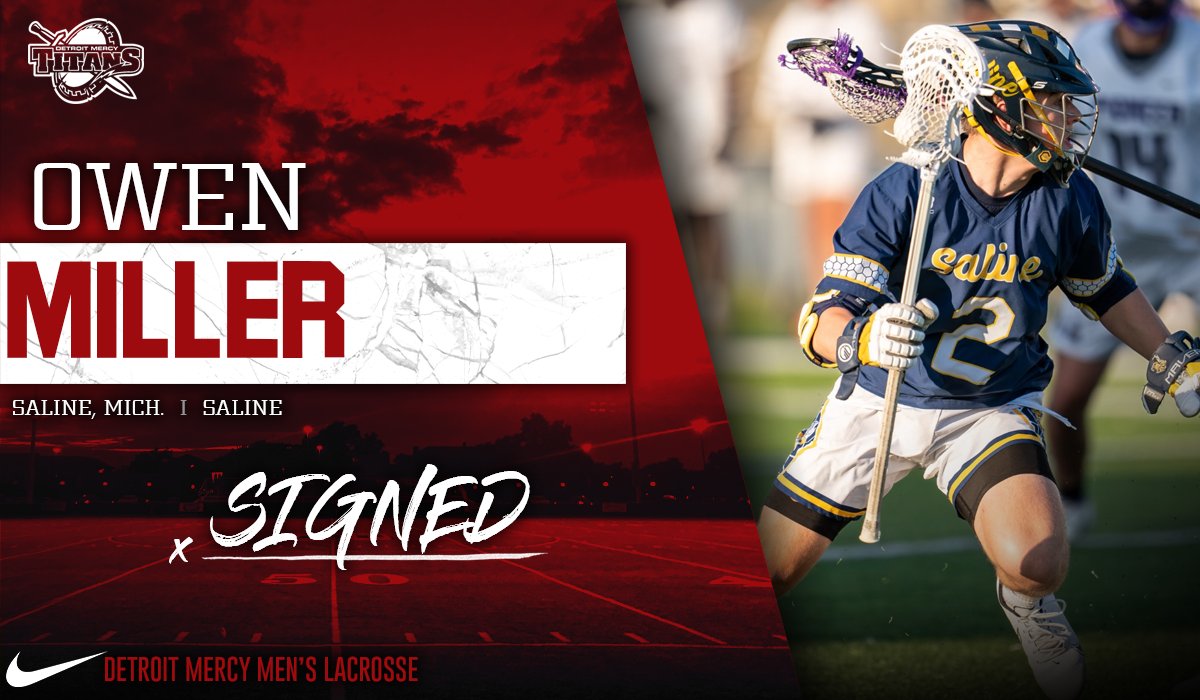 Welcome Owen Miller! 
Selected First Team All-State as a senior
Earned the Don Lutz award
Totaled 165 career points on 122 goals and 43 assists
Played club with Omnia

#DetroitsCollegeTeam ⚔️🥍

🔗bit.ly/3Qo6glX