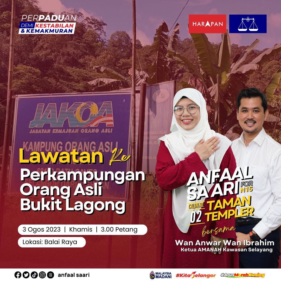 anfaalsaari's tweet photo. InsyaAllah saya akan turut ke Bukit Lagong untuk bersama komuniti nanti. Jumpa di sana!
#ArusMerahKuning #KitaSelangor #PerpaduanSelangor #MalaysiaMADANI
#Anfaal4Templer #Anfaal4TamanTempler #AnfaalSaari https://t.co/Ci4JzZDVLT