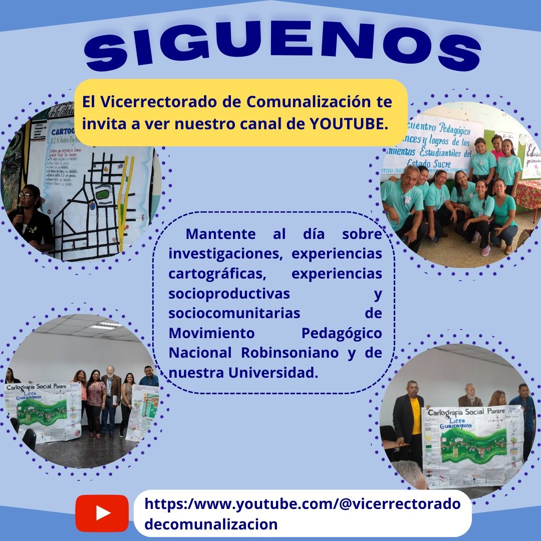 #Importante 🔈|| Desde el Vicerrectorado de Comunalización, la #UNEM te invita a la transmisión por #Youtube https:/www.youtube.com/@vicerrectoradodecomunalizacion, con la participación de las autoridades de nuestra casa de estudios. La cita es este #3Ago a las 10:00am.