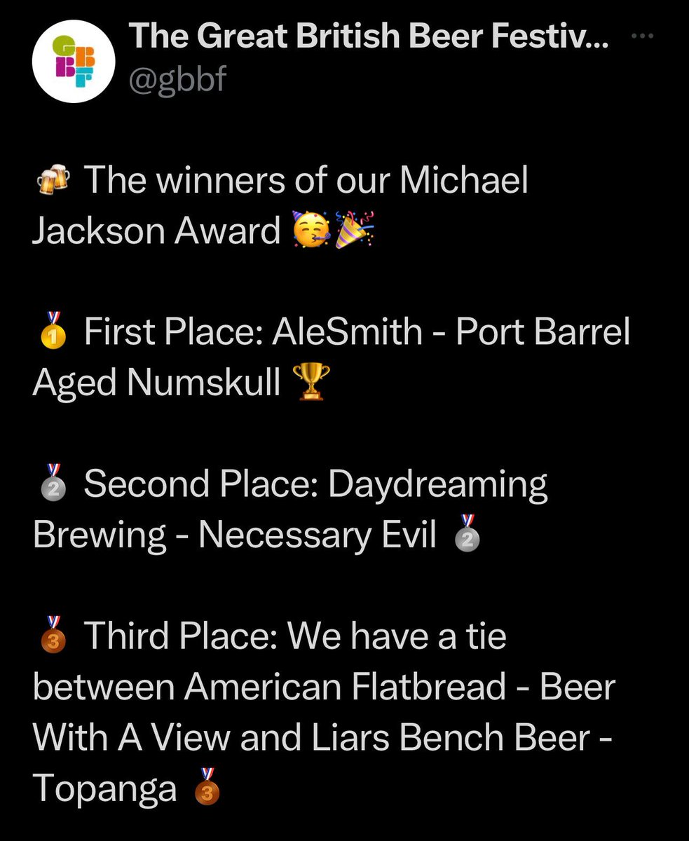 Winners of the Michael Jackson award for US cask beer at GBBF have been announced! 🥳

#cask #caskale #caskbeer #realale #nerax