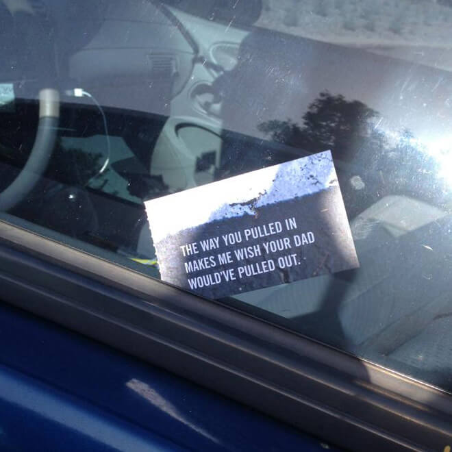 celebcurry's tweet photo. @niiravmodi @GoelKaushiki Creative parking note left on a wrongly parked car https://t.co/EZblmnwvml