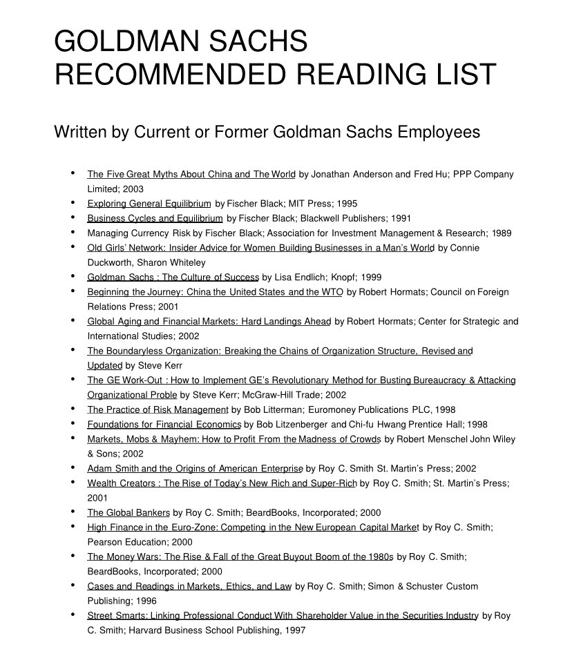 F_Compounders's tweet photo. Came across this Goldman Sachs Recommended reading list 

I’ve seen some great books in this list https://t.co/u54Qoj5AZH