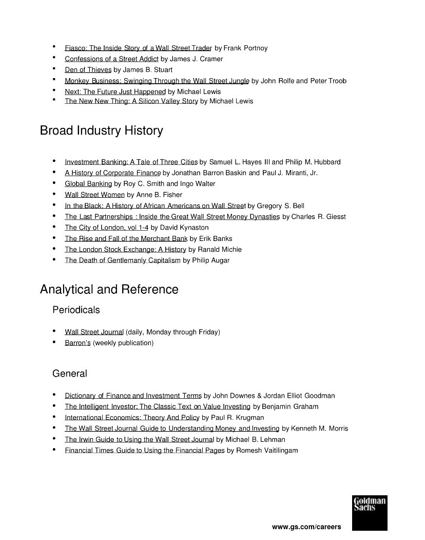 Came across this Goldman Sachs Recommended reading list 

I’ve seen some great books in this list