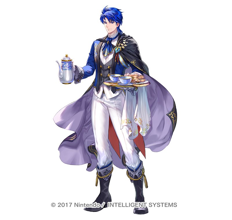“My dear Sigurd looks so dashing and handsome in this outfit!” ^_^ the priestess wishes she could join in serving tea next year!