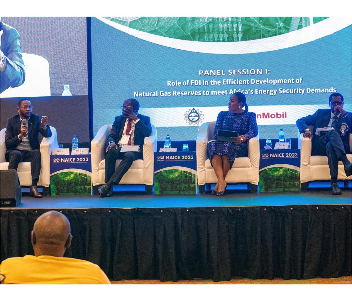 Sam Nwanze, the Executive Director/CFO @heirsoilandgas, speaking at the Society of Petroleum Engineers (SPE) Nigeria Annual International Conference and Exhibition (NAICE) 2023. During a panel session on