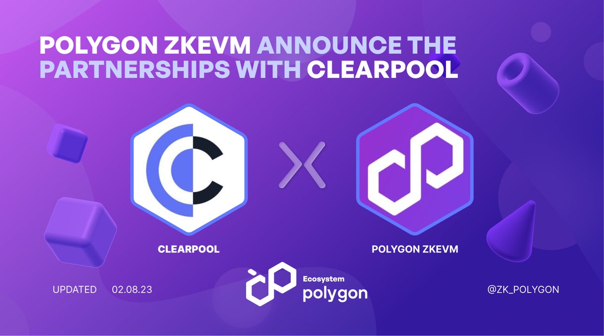 🚀 Clearpool rockets onto Polygon zkEVM!

Witness the birth of the first-ever permissionless lending pools on @0xPolygon zkEVM.

@FasanaraDigital and #PortofinoTechnologies lead the way, joined by seamless risk diversification through @idlefinance integration.