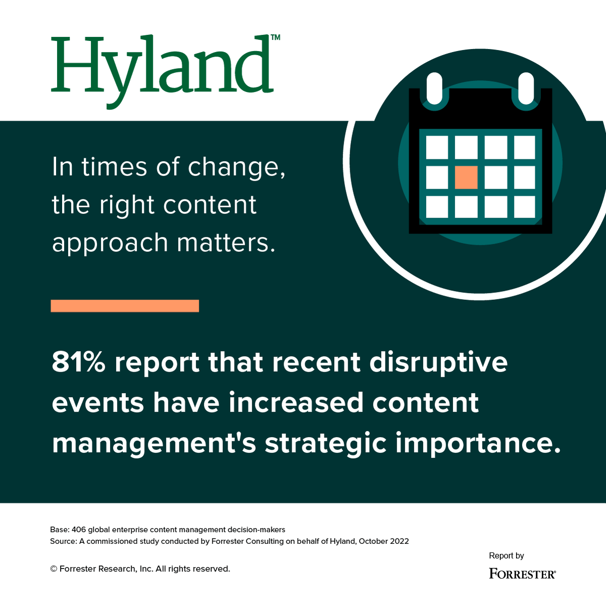 Hundreds of IT decision-makers surveyed in a study commissioned by Hyland and conducted by Forrester Consulting agree: In times of disruption, the right #ContentServices strategy can keep your company moving full speed ahead. ⚡ Read the study: hyland.com/en/learn/it/fo…