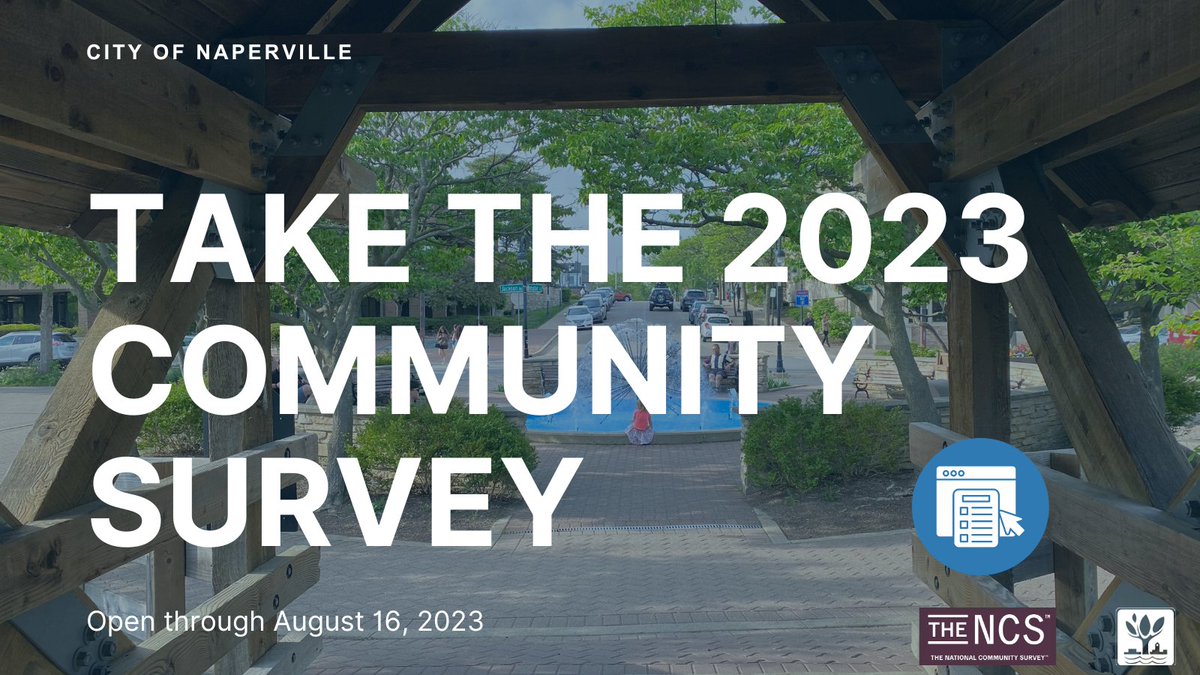 Help shape the future of Naperville! The 2023 Community Open Participation Survey is live! Let us know what you think about the quality of life in Naperville – from public safety – to recycling – to traffic flow and more! Take the survey here: polco.us/naperville23ope