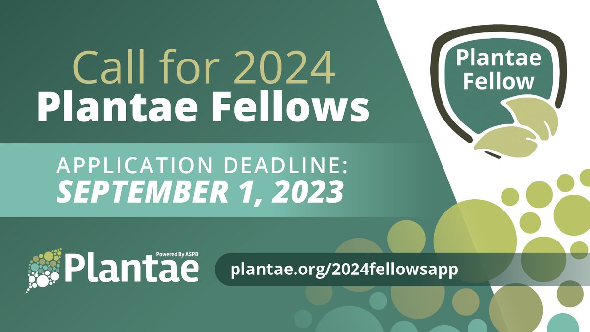 Are you a creative and articulate plant scientist looking to connect with other like-minded folks? Application is now open for the 2023-2024 Plantae Fellows program! Learn more and apply by September 1! buff.ly/3OECo3G