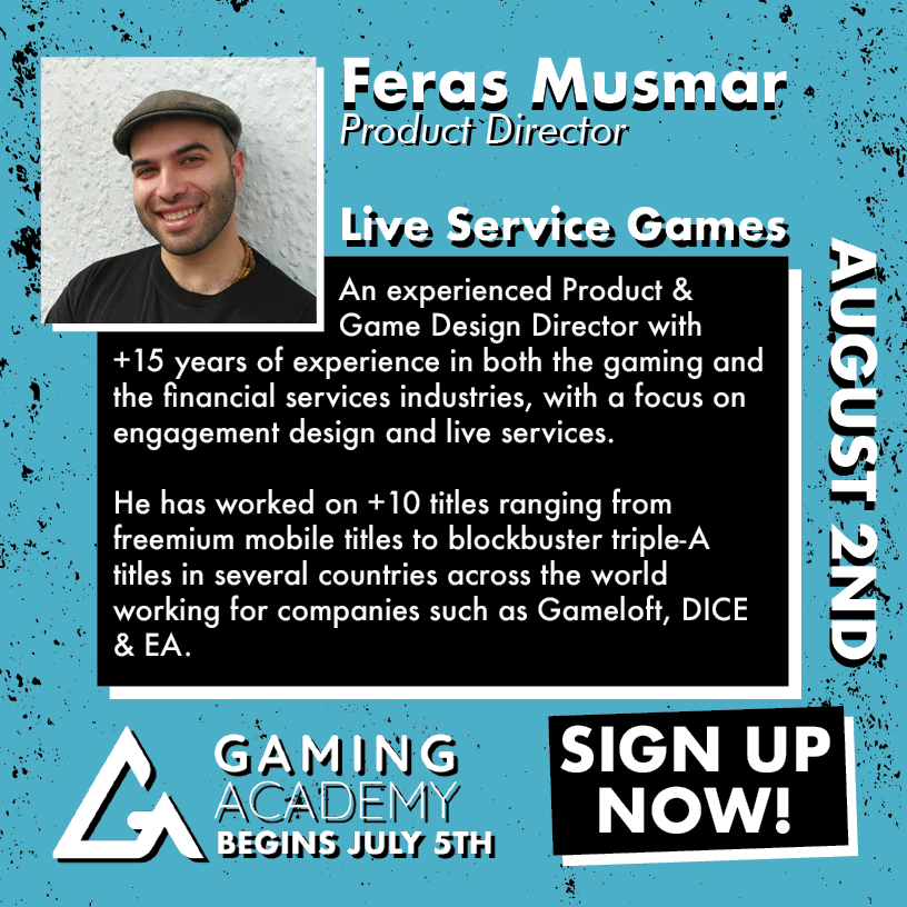 GameDevsMENA's tweet photo. We're so excited for today's session with Feras Musmar! 🔥

This is session with Feras  will cover a slightly advanced topic about creating games with live services and discussing engagement systems in specific.

Don't miss this!
#gamedev #liveservice #gamedesign https://t.co/5VK9saqp89