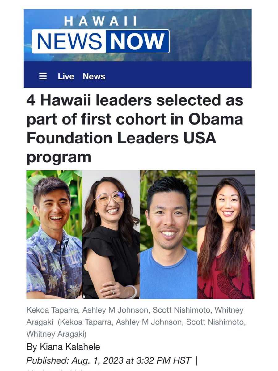 Kekoa Taparra, MD, PhD, MPH (@kekoamdphd) on Twitter photo With the support of these islands behind us, it’s no surprise growing up in Hawaiʻi gifted us values-driven leadership rooted in serving our communities. Never seen myself in Hawaiʻi news before. Mahalo piha <a href="/HawaiiNewsNow/">Hawaii News Now</a> for sharing our stories 🤙🏽
🔗 hawaiinewsnow.com/2023/08/02/4-h… With the support of these islands behind us, it’s no surprise growing up in Hawaiʻi gifted us values-driven leadership rooted in serving our communities. Never seen myself in Hawaiʻi news before. Mahalo piha <a href="/HawaiiNewsNow/">Hawaii News Now</a> for sharing our stories 🤙🏽
🔗 hawaiinewsnow.com/2023/08/02/4-h…