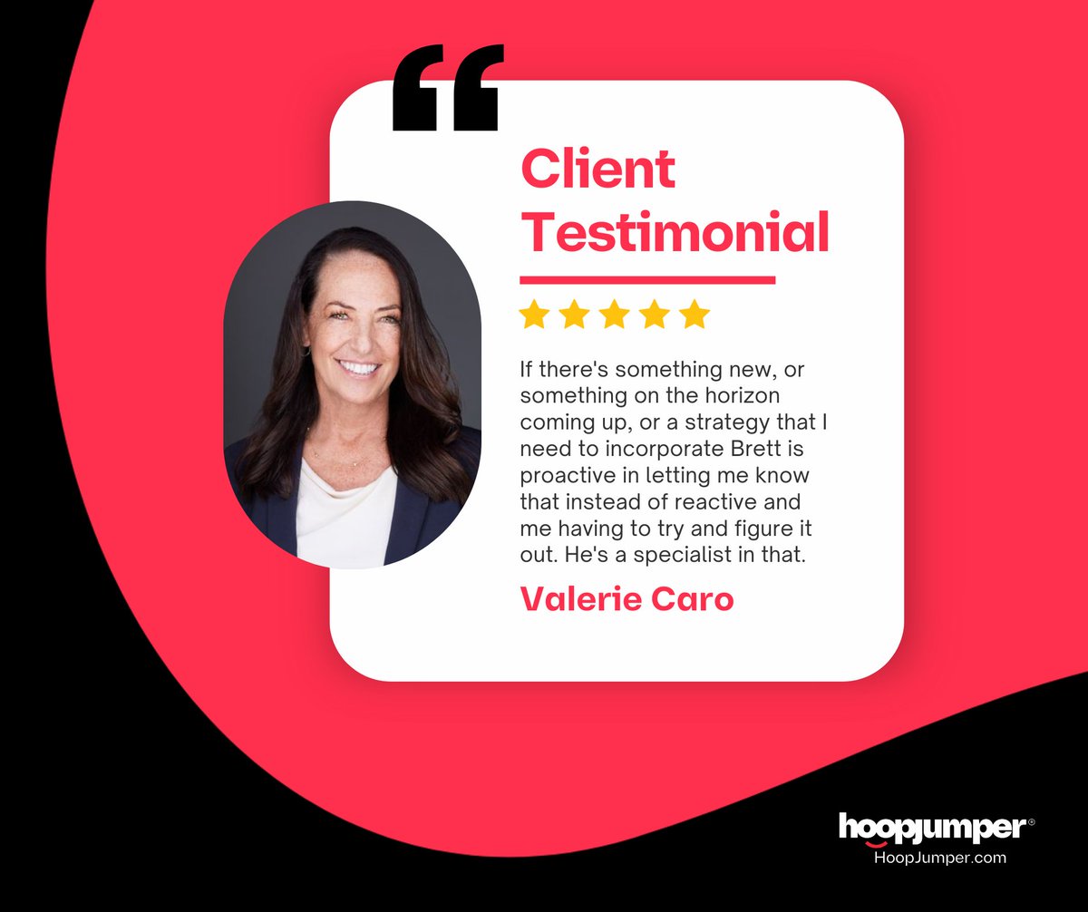 hoopjumper's tweet photo. When it comes to staying ahead of the curve, our clients count on us! Hear it from our valued client.
-
#HoopJumper #ClientTestimonial #HoopJumperSuccess #ProactivePartner #DigitalMarketingStrategy https://t.co/SvSWBOCEiO
