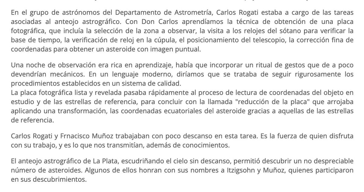 sobre mi tío Cacho (Carlos Rogati, 1923-1988), una de las muchas razones por las que soy tripero, referente del Observatorio platense pese a no ser astrónomo graduado. per aspera ad astra 💙✊✨ …riadelaastronomia.files.wordpress.com/2019/11/el-obs…