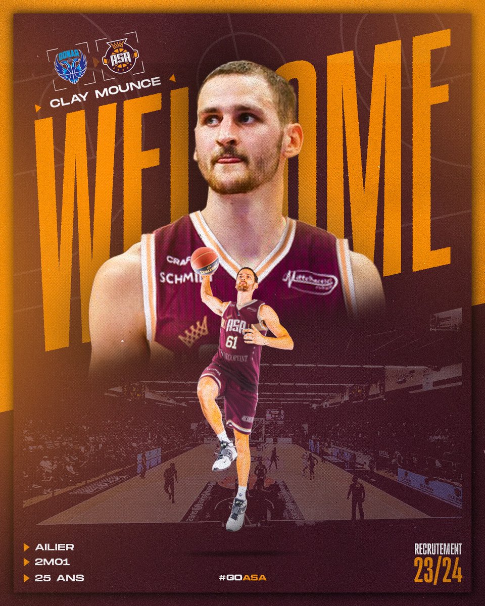 𝐖𝐞𝐥𝐜𝐨𝐦𝐞 𝐭𝐨 𝐅𝐫𝐚𝐧𝐜𝐞 🇫🇷
Mr. <a href="/clay_mounce/">Clay Mounce</a> 🙌🏼

ℹ️ Le communiqué > asa-basket.fr/actualites/cla…

#GoASA #ProB #ASAFamily