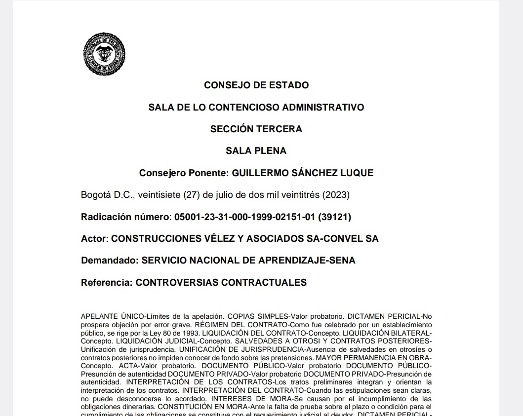 cabogadosa1's tweet image. 🚦Consejo de Estado Unifica jurisprudencia respecto efectos de la ausencia de salvedades en suspensiones, adiciones o prórrogas del plazo contractual o se pactan contratos adicionales u 
otrosíes o haya guardado silencio al suscribir tales acuerdos
drive.google.com/file/d/155ZB0L…