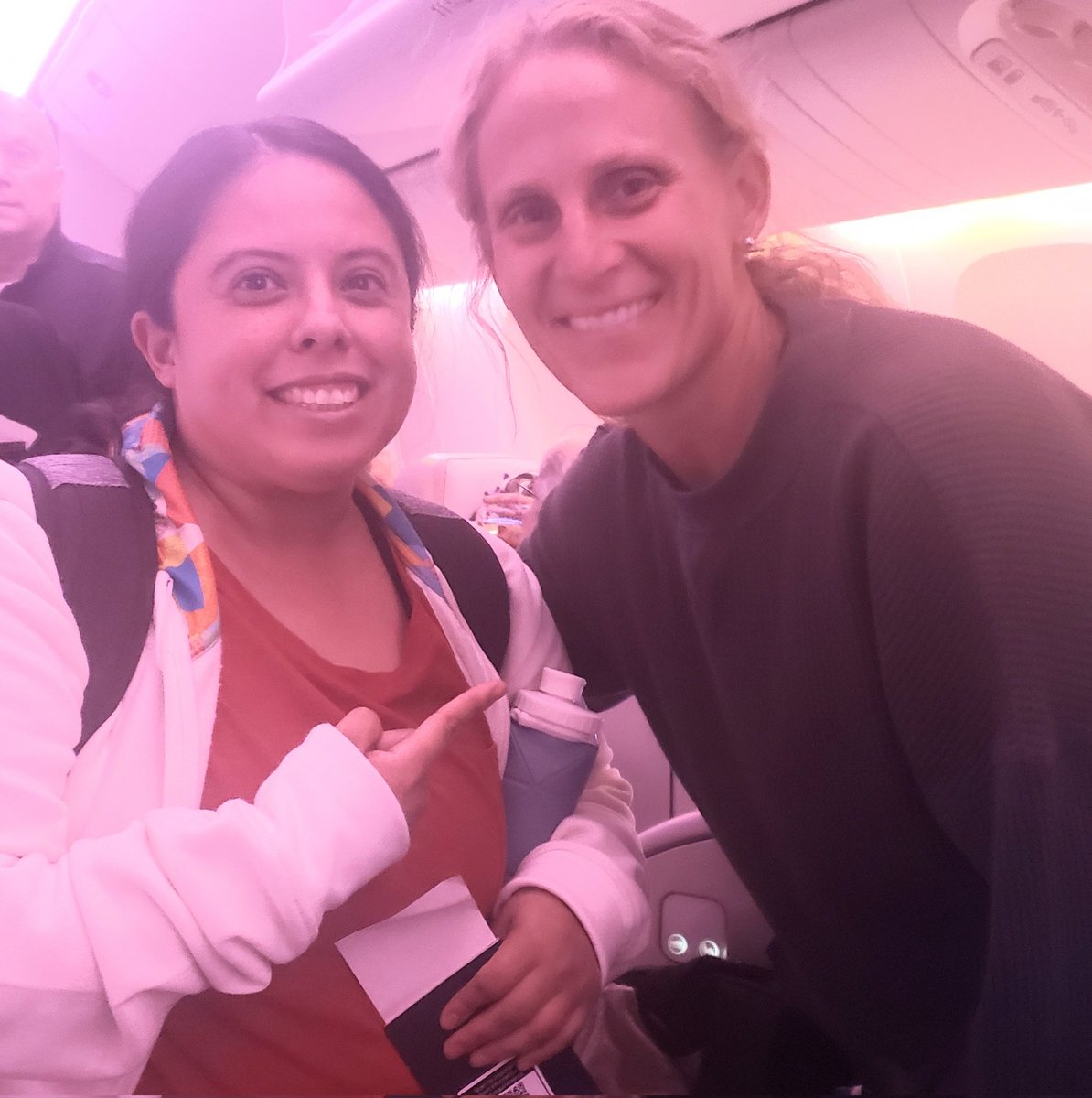 Ok so yesterday I was too shy to ask Kristine Lilly for a picture at the Sky Tower but guess who I am on the same flight with?!?! KRISTINE LILLY!!! This was my moment LOL. I asked and I received. Thank you so much @KristineLilly #LookatGod @USWNT #OlympicGoldMedalist #OG