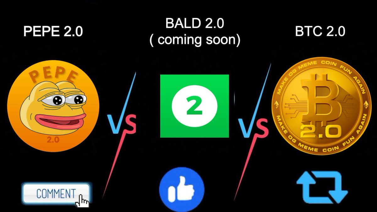 What is the next biggest $ETH gem?

#PEPE2 Comment  📩
#BALD2 Like  ( @bald2ETH ) 💎
#BTC2 RT 🔄

Bald 2.0 TG: 
t.me/bald2eth

$COCO $BALD $X #BALDERC20