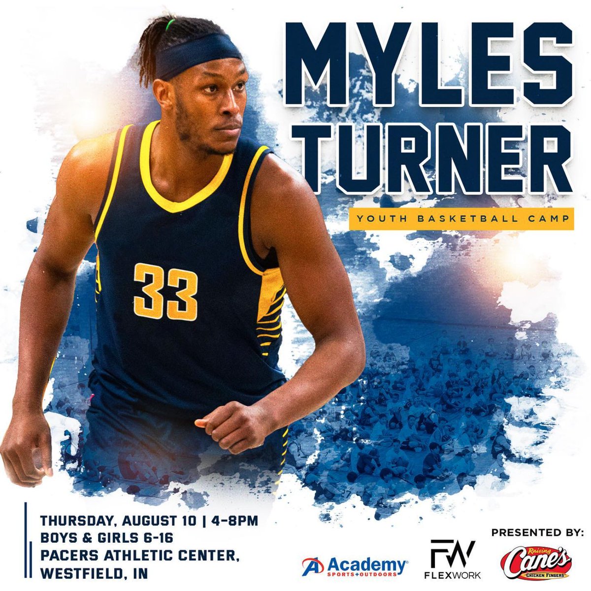 FlexWork Sports Mgt. (@flexworksports) on Twitter photo PACERS NATION! Star Center <a href="/Original_Turner/">Myles Turner</a> will be hitting the court at <a href="/pacersac/">Pacers Athletic Center</a> on August 10th from 4-8 PM. with the next generation of basketball! Spots are filling up fast for this day of play and interaction- secure yours now: flexworksports.com/event-details/… #FWS PACERS NATION! Star Center <a href="/Original_Turner/">Myles Turner</a> will be hitting the court at <a href="/pacersac/">Pacers Athletic Center</a> on August 10th from 4-8 PM. with the next generation of basketball! Spots are filling up fast for this day of play and interaction- secure yours now: flexworksports.com/event-details/… #FWS