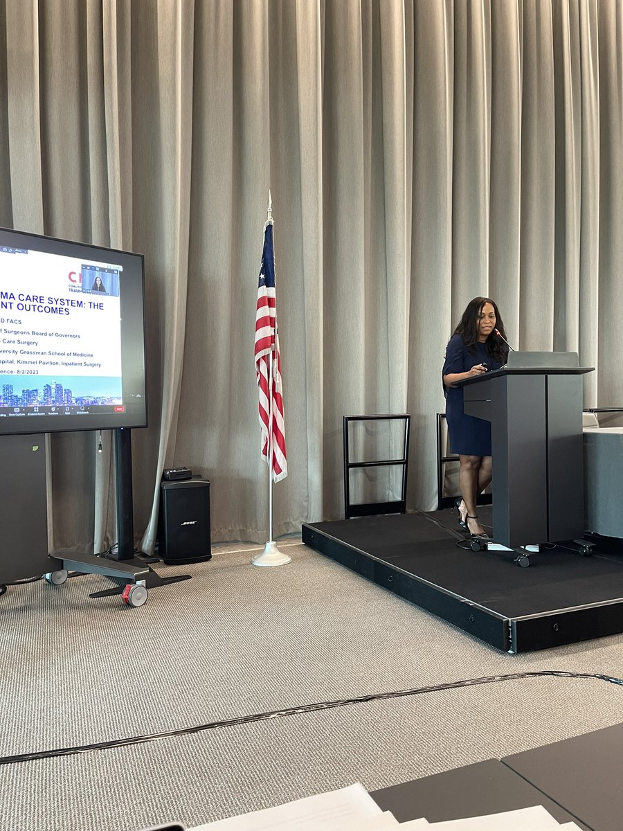 clizettev's tweet photo. Dr Berry sets the tone for SAFER-Trauma with her Keynote Address, “An equitable trauma system is needed to achieve zero preventable deaths for ALL patients!” @CBerryTraumaMD @NatTrauma @TSACO_AAST @vanessapho #SAFERTrauma https://t.co/7VNF0qUpGD