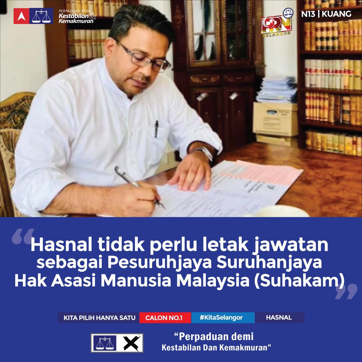 Teruskan Perjuangan TokNal @hasnalrezuamerican utk warga kuang.! Steady TokNal. 
#BNtetapsayang 
#CalonNo.1
#DUNN13 Kuang