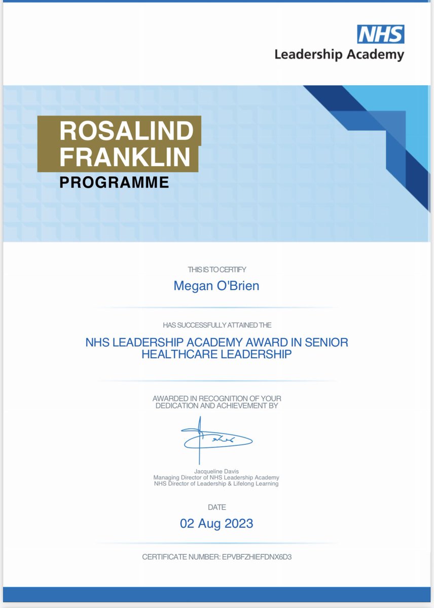 Super chuffed to share I received my results for my Rosalind Franklin Leadership - a “Strong Pass” 87/100 👏🏼👩🏼‍🎓 I’ve throughly enjoyed my leadership development journey over the last 9 months and will continue to put this learning and reflection into practice! #nhsleaders