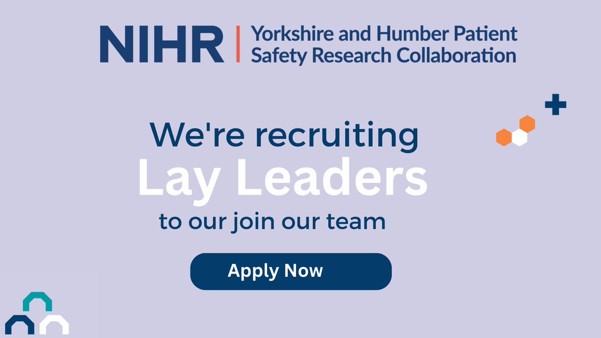 We're looking for patients, service users, carers and members of the public with lived experience of health and social care services to join our Lay Leaders.

To find out more and to apply: yhpsrc.org/our-lay-leader…