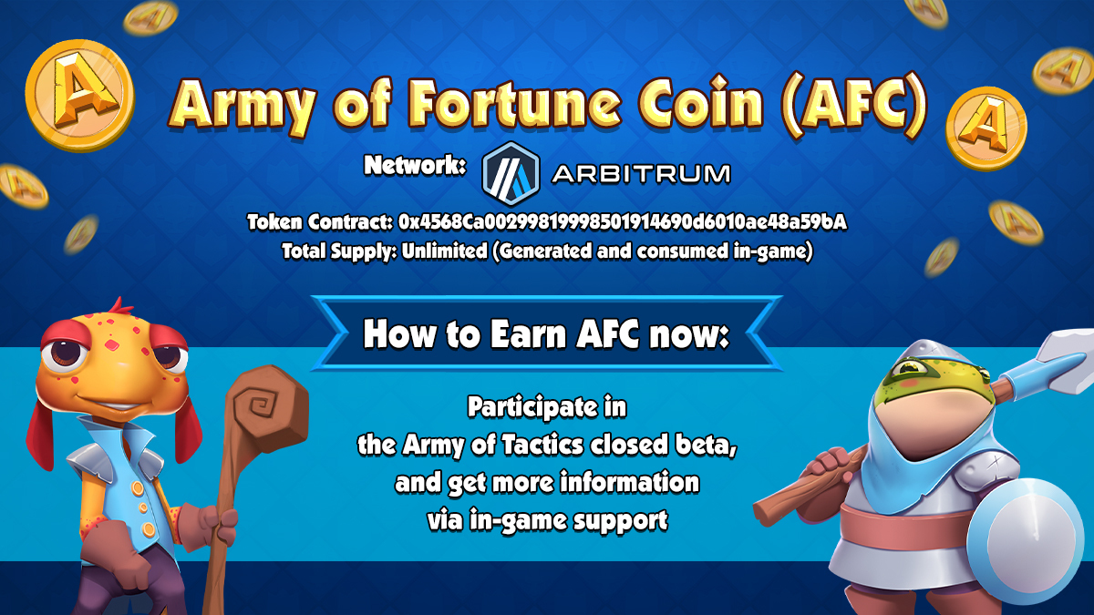 AOFverse's tweet photo. As the Utility Token in the AOFverse Metaverse, $AFC will play a vital role in the games of the AOFverse ecosystem 🚀

We are delighted to announce that $AFC has launched on @arbitrum during the @AOTactics Closed Beta phase!💥

⚔️Join closed beta to get $AFC: https://t.co/Ur7NlUAoDH on Uniswap: https://t.co/Oyi6QvtNhZ