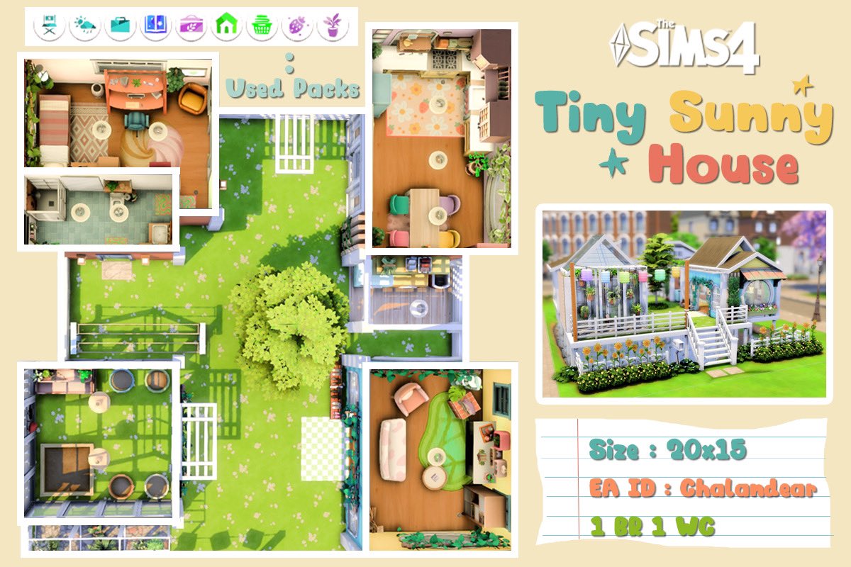Chalandear's tweet photo. 🏡Tiny Sunny House(nocc)
🪜20x15
🛏️ 1 🚽 1
🌻EA ID : Chalandear
#thesims4 #เดอะซิมส์4 #thesims4 #showusyourbuilds #Chalanbuildhouse2023 https://t.co/ndQSN2ls99